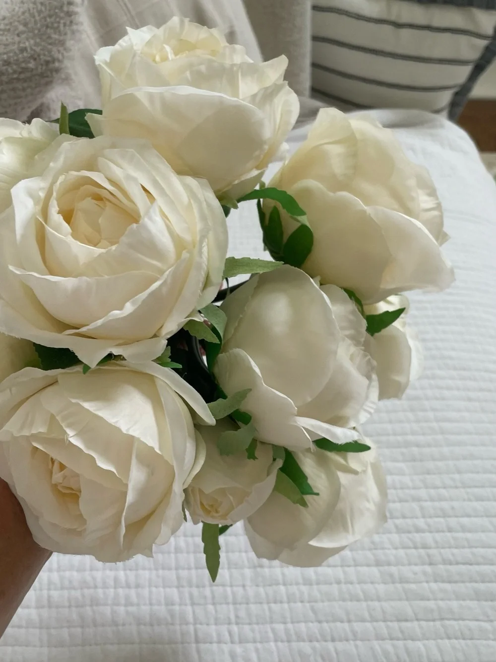 Cream Artificial Rose Bouquet - Home Accents
